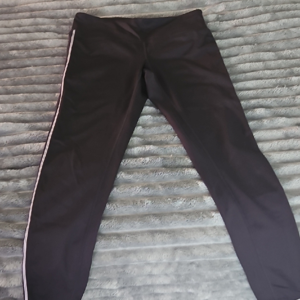 Tangerine Dark Purple Leggings with White Stripe